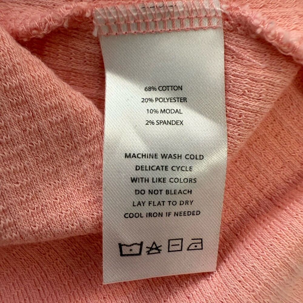 Lilla P Sweater Small Hoodie Waffle Knit Kangaroo Pocket 3/4 Sleeve Peach Glow - Picture 9 of 9